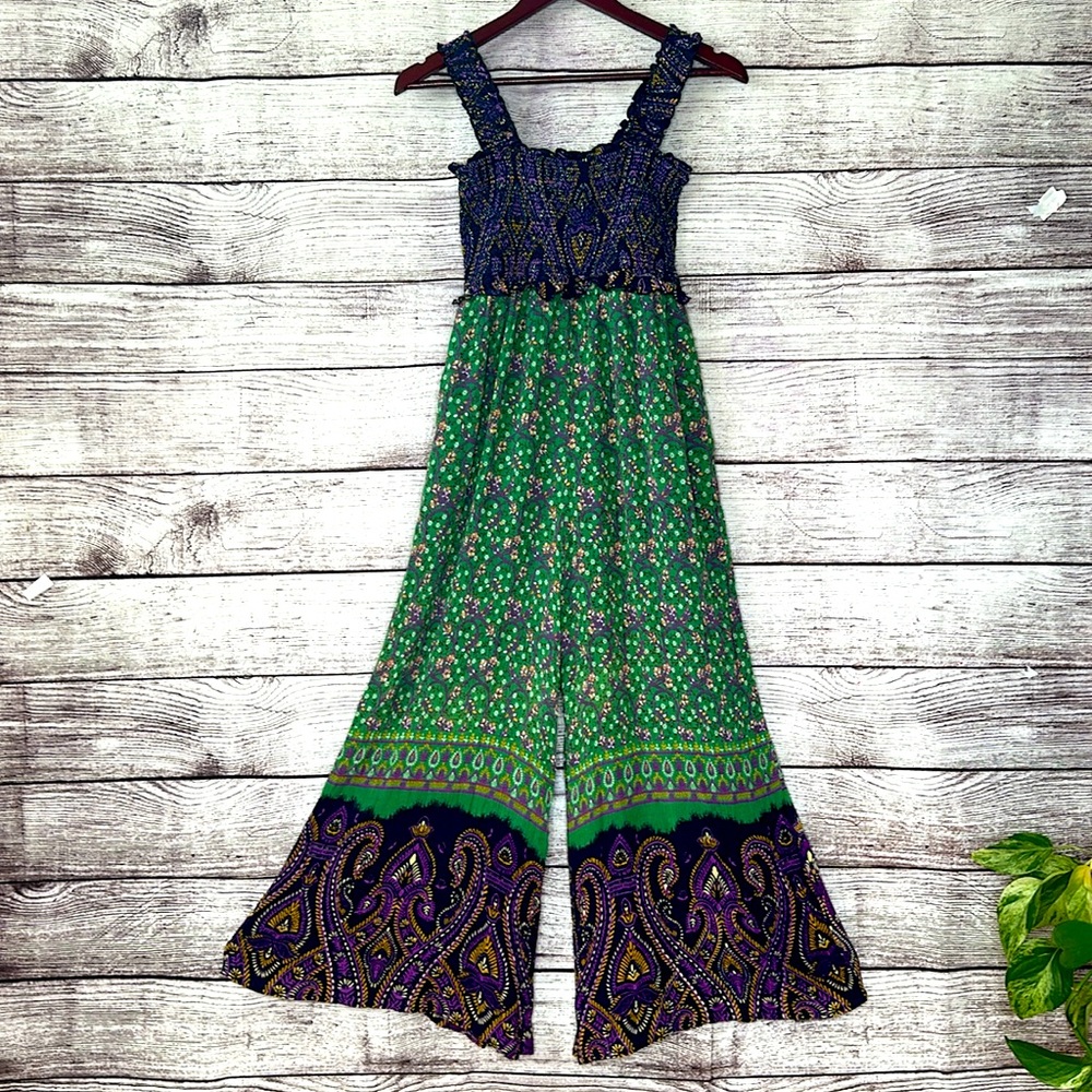 URBAN OUTFITTERS | Culotte Boho Printed Smocked Jumpsuit S - Picture 5 of 12